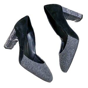 Elie Tahari Evon pumps with snake block heel, Size 38.5 EU